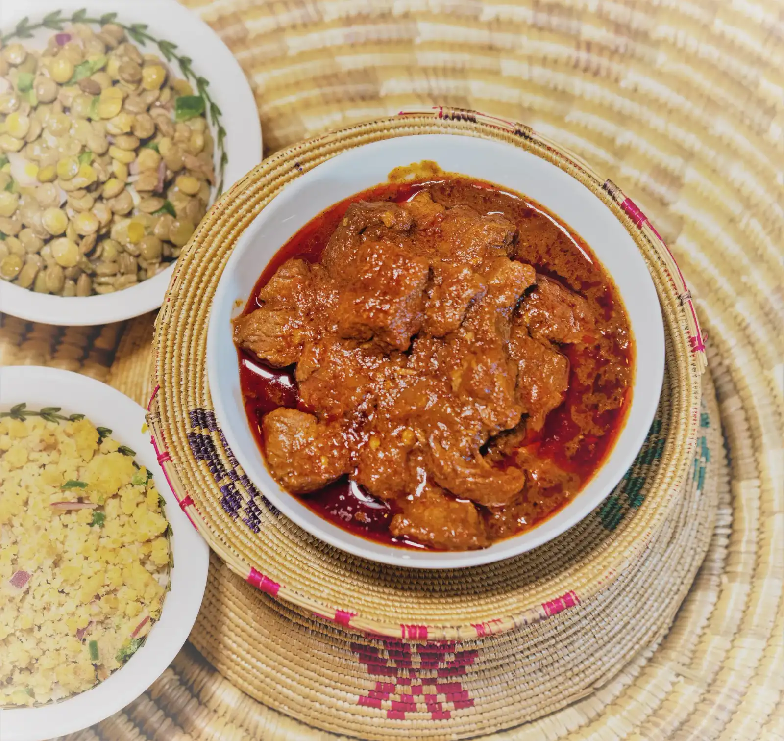 Tibs wet served with injera at Mesob